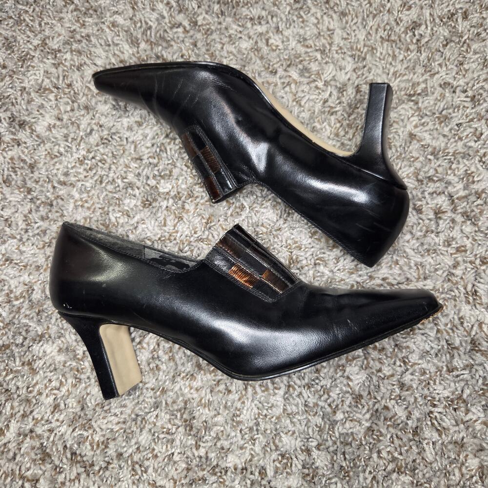 Vintage 90's Whimsygoth Witchy Square Toe Black Heels J.Renee